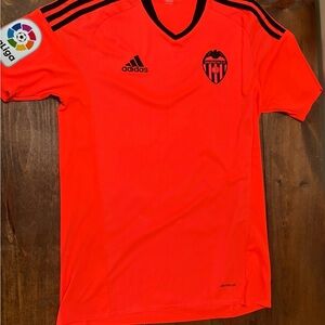valencia adidas shirt jersey orange neon AWAY SPAIN size Small Men